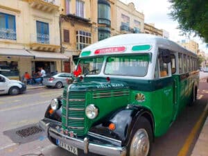 Vintage Maltese bus in Mosta